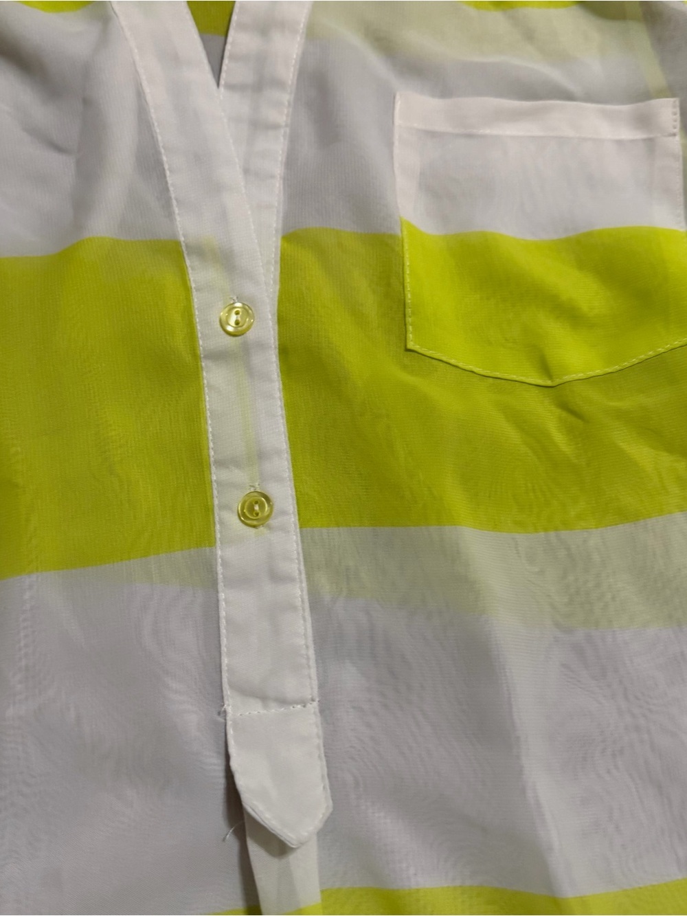 Cato Women's Neon Yellow & White Striped Sleeveless Top - Picture 2 of 5